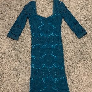 Teal Free People Intimately Body Con Cocktail Dres